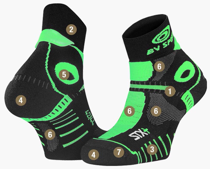 Socks STX + EVO black/green